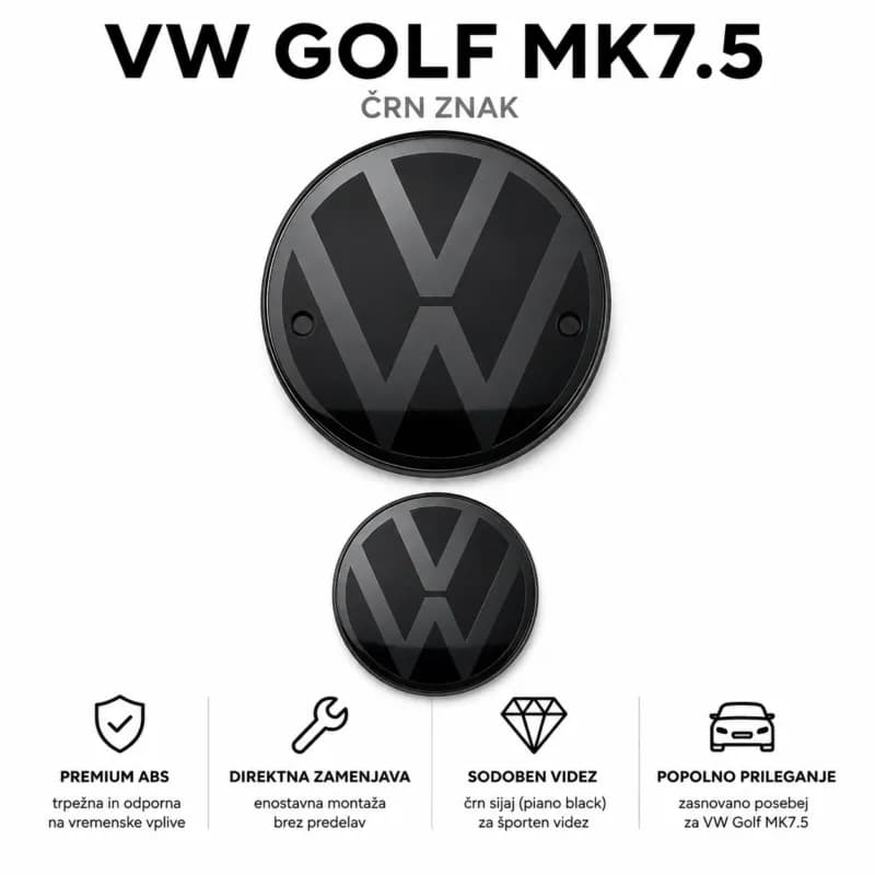 Black VW Golf MK7.5 Emblems 5