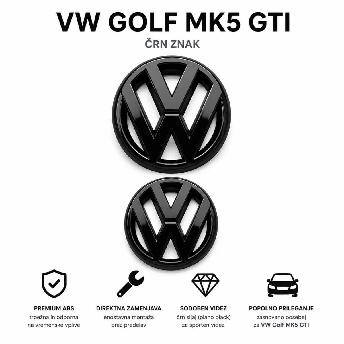 Black VW Golf MK5 Emblems 2