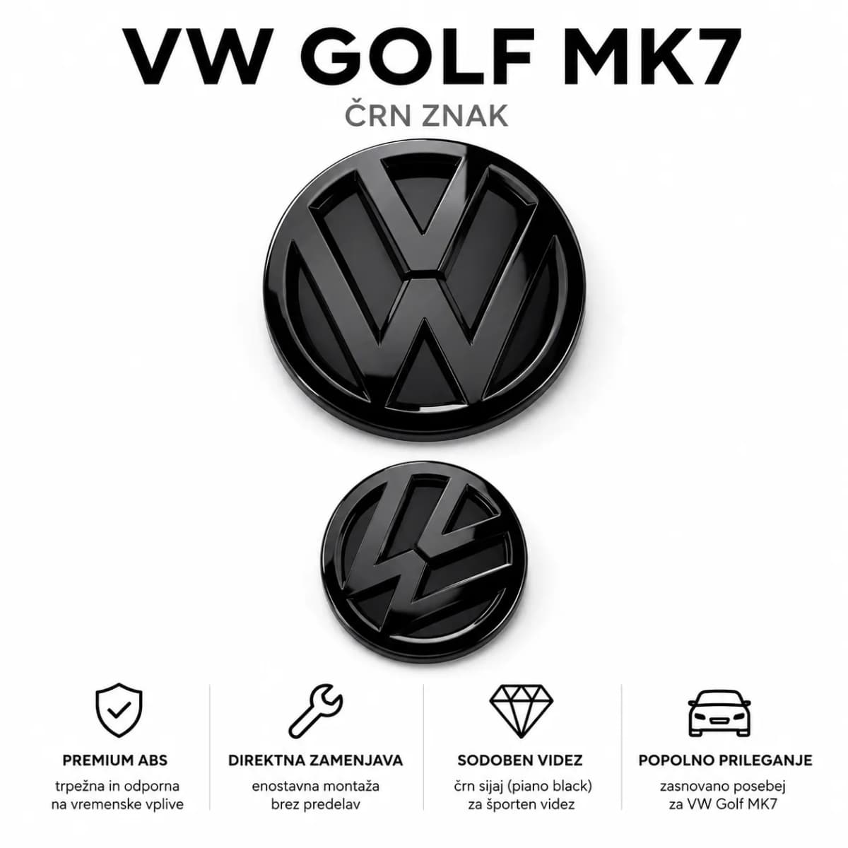 Black VW Golf MK7 Emblems