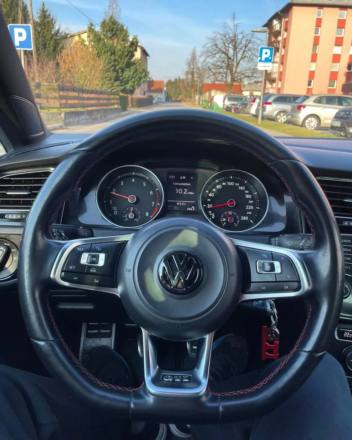 Black VW Steering Wheel Badge