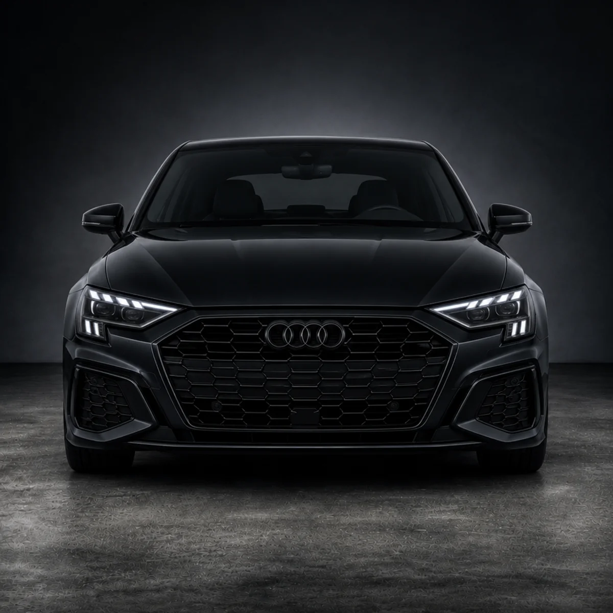 Black Audi A3 8Y Emblems