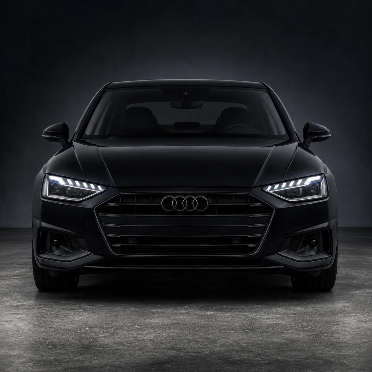 Black Audi A4 B9 Emblems